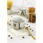Arter Home Hermoni Monogram Porselen Harf Kupa - L Harfi