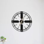ARTERA DESIGN Dekoratif İtalyan Tarzı Modern Şık Metal Duvar Saati - Siyah 46 x 46 cm