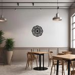 ARTERA DESIGN Dekoratif Mandala Metal Duvar Tablosu Mandala - 18" x 18"/45 x 45 cm Siyah