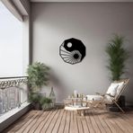 ARTERA DESIGN Dekoratif Ying Yang Metal Duvar Tablosu Mandala - Siyah 46 x 45