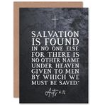 Artery8 Acts 4:12 Salvation is Found In No One Else Hıristiyan İncil Ayeti Alıntı Kutsal Yazılar Tipografi Mühürlü Tebrik Kartı Artı Zarf İçi Boş