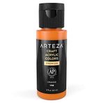 ARTEZA Craft Akrilik Boya F9 Floresan Turuncu, 60 ml Şişe, Su Bazlı, Mat Kaplama, Cam, Ahşap, Seramik, Kumaş, Kağıt ve Tuval Üzerine Sanat ve Kendin Yap Dış Mekan Projeleri için Karıştırılabilir