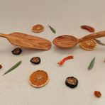 Artful Wooden Ahşap Tahta Kaşık ve Spatula Seti - El Yapımı - Zeytin Ağacı - 30 cm ve 31 cm