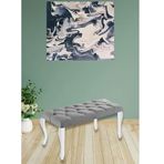 Art&Gift Civan Gri Kapitoneli Yatak Odası Antre Dinlenme Bekleme Alanı Ayak Ucu Bench