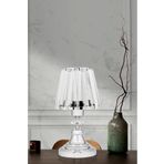 Art&Gift Gerçek Kristal Cam Başlık Krom Metal Gövdeli Yatak Odası Abajur Salon Lambası