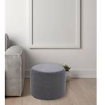 Art&Gift Konfor Gri Kırçıl Kumaş Salon Yatak Odası Çok Amaçlı Yuvarlak Puf