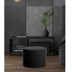 Art&Gift Konfor Siyah Kumaş Salon Yatak Odası Çok Amaçlı Yuvarlak Puf