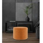Art&Gift Konfor Turuncu Kumaş Salon Yatak Odası Çok Amaçlı Yuvarlak Puf