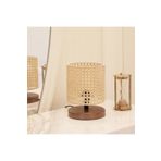 Art&Gift Rattan Serisi Ahşap Tabanlı Mini Hazeran Abajur