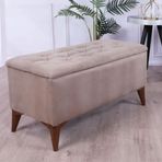Art&Gift Zümre Açık Kahve Yatak Odası Ayak Ucu Oturma Odası Antre Sandıklı Puf