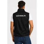 Arthur 3 Cepli Erkek Özel Güvenlik Yeleği - Yazlık Ince Kumaş Reflektör Şeritli - Siyah - 2XL
