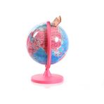 Artı Harita Pembe Kumbara Dünya Küre 16 cm Ölçülerle Ofis ve Dekorasyon İçin Kullanışlı