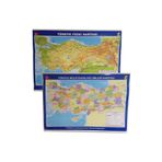 Artı Türkiye Haritası Çift Taraflı Fiziki Ve Siyasi 70x100 2 Adet