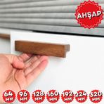 Artı Woods Dolap Kulpu, Doğal Ahşap Kulp, Çekmece Kulpu, Mutfak Dolap Kulplari, Mobilya Kulpları, Dekoratif Kulp - 96 mm ( 9,6 cm ) - Koyu Kahve