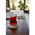 Artikel 0122 6'lı Coffe Time Desen Kesimli Ahşap Bardak Altlığı