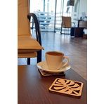 Artikel 0126 6'lı Coffe Time Desen Kesimli Ahşap Bardak Altlığı