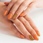 Artikel 2' Li Turuncu Benekli Tırnak Dövmesi, Tırnak Sticker, Nail Tattoo, Nail Art