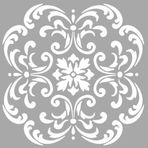 Artikel April Çiçek Motif 30x30 cm Fayans Mobilya Duvar Stencil Boyama Şablonu