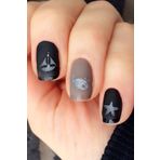 Artikel Gümüş Deniz Temalı Metalik Nail Art Tırnak Sticker