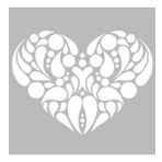 Artikel Kalp Damask 30x30 cm Fayans Duvar Mobilya Stencil Boyama Şablonu