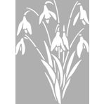 Artikel Kardelen Çiçeği 30x30 cm Fayans Duvar Mobilya Stencil Boyama Şablonu
