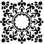 Artikel Kare Mandala 3 30x30 cm Fayans Duvar Mobilya Stencil Boyama Şablonu