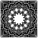 Artikel Kare Mandala 30x30 cm Fayans Duvar Mobilya Stencil Boyama Şablonu
