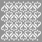 Artikel Karo Kalp 30x30 cm Fayans Duvar Mobilya Stencil Boyama Şablonu