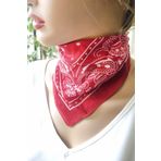Artikel Kırmızı Şal Desenli Pamuklu Fular Bandana