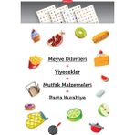 ARTİKEL MDF Montessori Oyunu Eşleştirme Oyun Kartları 4 Adet Meyve Dilimleri Oyun Kartı, Hafıza Kartı