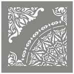 Artikel Quad Kare Mandala Stencil Boyama Şablonu