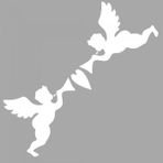 Artikel ST-1463 Aşk Melekleri Stencil Tasarımı 30x30 cm Kanvas Tablo