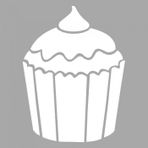 Artikel ST-1602 Nandini CupcakeStencil Tasarımı 30x30 cm Kanvas Tablo