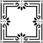 Artikel ST-349 Çerçeve Karo Stencil Tasarımı 30x30 cm Kanvas Tablo