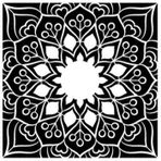 Artikel ST-359 Kare Mandala Stencil Tasarımı 30x30 cm Kanvas Tablo
