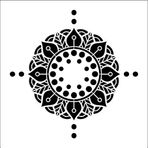 Artikel ST-360 Mandala 9 Stencil Tasarımı 30x30 cm Kanvas Tablo