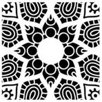 Artikel ST-363 Yıldız Mandala Stencil Tasarımı 30x30 cm Kanvas Tablo
