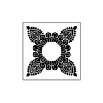 Artikel ST-364 Dört Uçlu Mandala Stencil Tasarımı 30x30 cm Kanvas Tablo