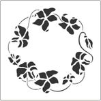 Artikel ST-387 Zambak Çerçeve Stencil Tasarımı 30x30 cm Kanvas Tablo