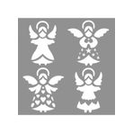 Artikel ST-824 Melekler Stencil Tasarımı 30x30 cm Kanvas Tablo