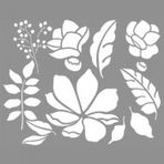 Artikel ST-869 Bitki Kolaj Stencil Tasarımı 30x30 cm Kanvas Tablo