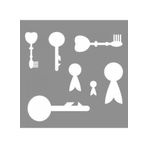 Artikel ST-986 Anahtarlar 3 Stencil Tasarımı 30x30 cm Kanvas Tablo