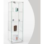Artinoks 3 RAFLI BEYAZ KİLİTLİ CAMLI VİTRİN (Gümüşlük, Büfe, Kitaplık, Camlı Koleksiyon Vitrini)
