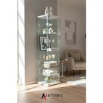 artinoks 7 RAFLI SADE CAM VİTRİN BEYAZ ( Gümüşlük Büfe Camlı Koleksiyon Vitrini Cam Vitrin )