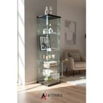 artinoks 7 RAFLI SADE CAM VİTRİN SİYAH (Vitrin Gümüşlük Kitaplık Büfe Camlı Koleksiyon Vitrini cam dolap)