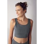 Artış Collection Kalın Askılı Crop Top Fitilli Spor Büstiyer Antrasit Renkli Yumuşak Kumaş M Beden