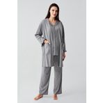 Artış Kısa Kollu Düğmeli Pamuklu Hamile Sabahlık Pijama Takım
