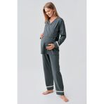 Artış Uzun Kollu Esnek Pamuklu Hamile Pijama Takım