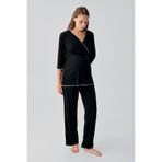 Artış Uzun Kollu Likralı Esnek Viskoz Soft Hamile Pijama Takım
