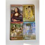 Artista A5 4'lü Set - Mona Lisa, Monet, Degas, Klimt 200 Gr/m² Mukavva Sketchbook Eskiz Defteri - Çok Renkli